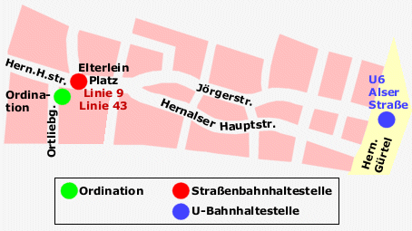 Lageplan der Ordination