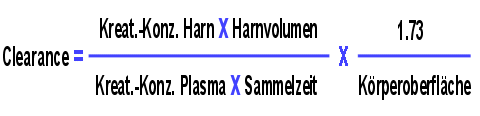 Berechnungsformel fr Kreatinin-Clearance